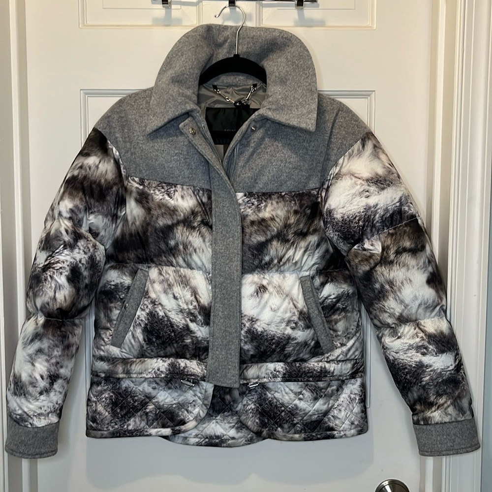 Belstaff Wilkins Down Winter Coat Coyote Print SIze 40